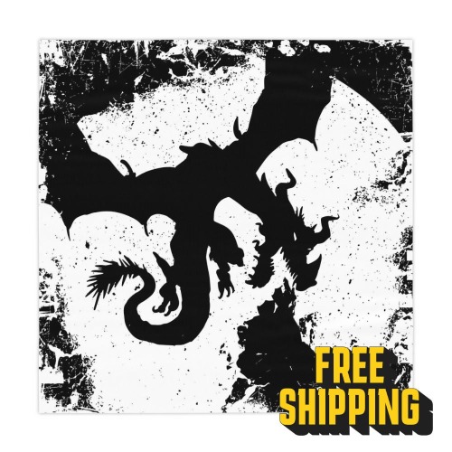 Grunge Dragon TTRPG Gaming Table Cover - 55.2" x 55.1" / Custom