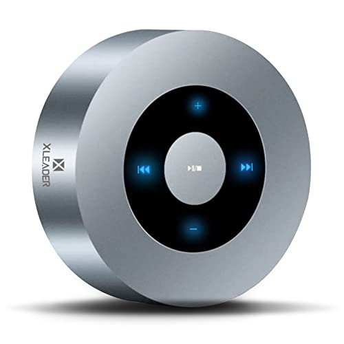 XLEADER SoundAngel A8 (3rd Gen) [Smart Touch] Bluetooth Speaker, Tiny Pocket Wireless Speaker with Portable Waterproof Case Call for Beach Camping BBQ Kitchen Bathroom Bedroom Travel Space Silver - D-Space Silver