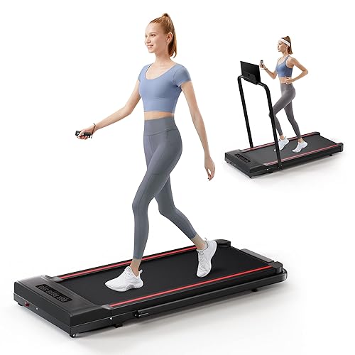 Sperax Treadmill-Under Desk Treadmill-Walking Pad-2 in 1 Folding Treadmill-2.5HP Treadmill-Black - black