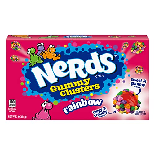 Nerds Gummy Clusters Candy, Rainbow, 3 Ounce Movie Theater Candy Box (Pack of 12) - Rainbow - 3 Ounce, 12 Count