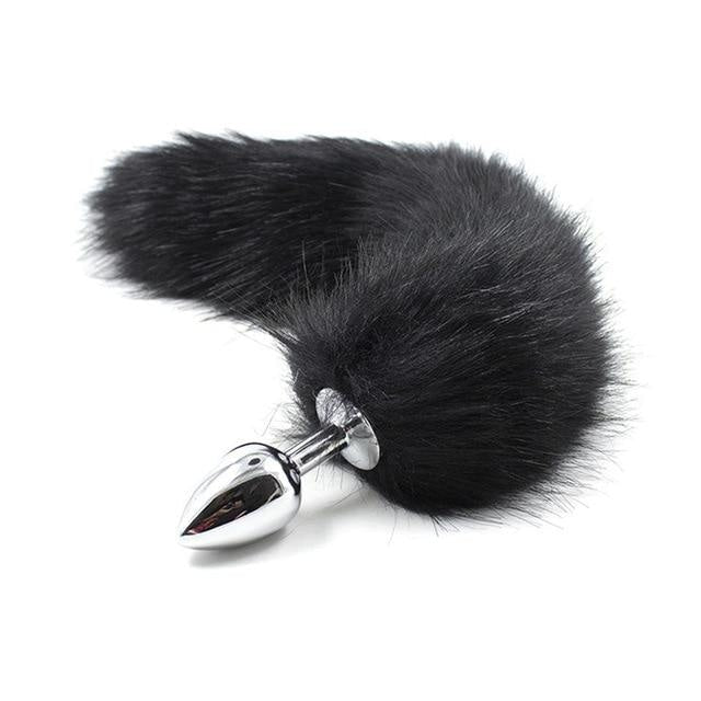 Furry Fox Tail (15 Color Choices!) - Black