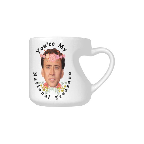 sentufuzhuang You're My National Treasure Coffee Mug 10.3 oz White Ceramic Heart-shaped Cup, Lovely Gift For Best Friend Buddy Closed On Birthday Love Holiday, Christmas, Anniversary, Valentine's Day - Heart shaped White