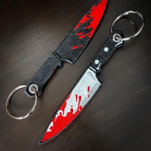 Embroidered Knife Keychain