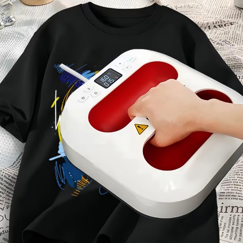Uzelia Máquina de Prensa de Calor para Camisetas, Prensa de Calor Portátil de 9" x 9" inch con Tapete para Prensa de Calor, Máquina de Prensa para Sublimación, HTV, Proyectos de Transferencia de Calor, Roja