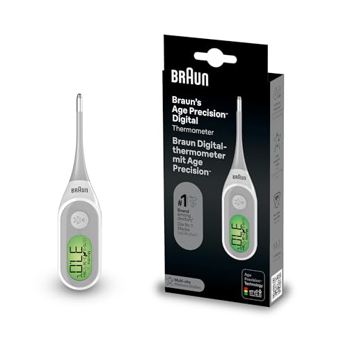 Braun Age Precision® Digital thermometer | For Accurate Temperate Measurement | Stick for Multi-Site Usage, Orally, Rectally or Underarm | Suitable for Family Use | No.1 Brand Among Doctors | PRT20001 - PRT2000 - Single