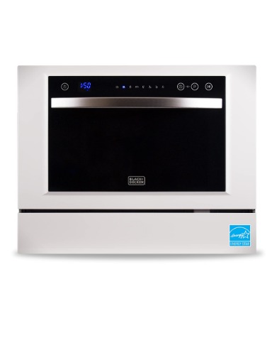 BLACK+DECKER BCD6W Compact Countertop Dishwasher, 6 Place Settings, White - Dishwasher