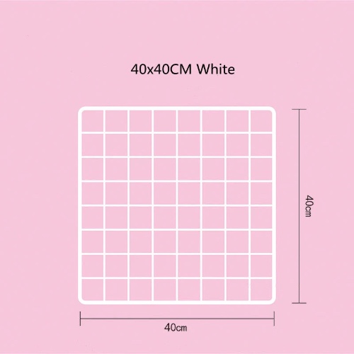 Wall Decoration Metal Grid For Bedroom Postcards Photos & Storage or Organization - 40x40cm White