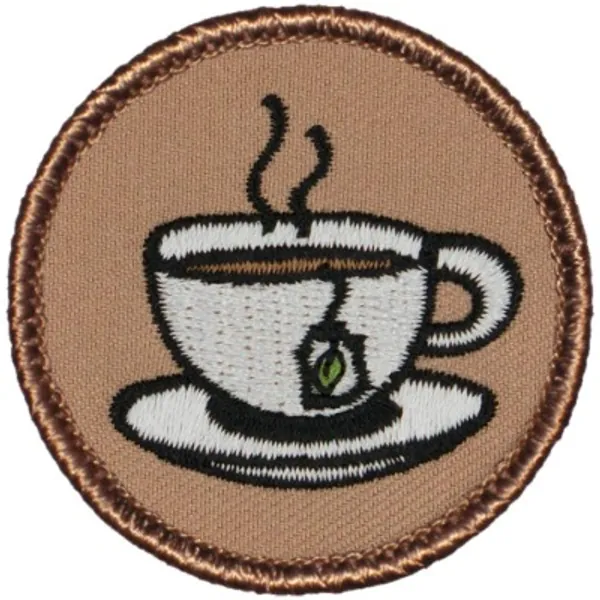 Cup of Tea Patrol Patch - 2" Diameter Round Embroidered Patch