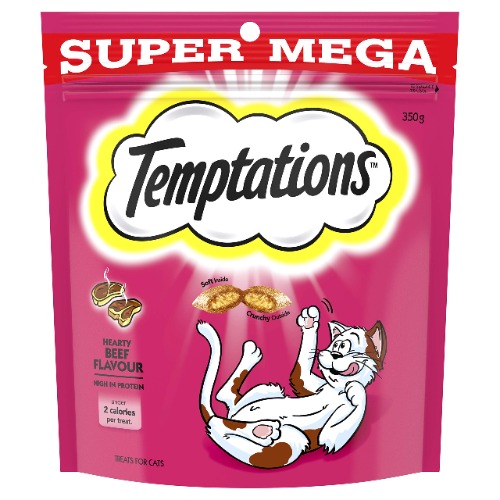 Temptations Super Mega Cat Treat Hearty Beef 350G Bag