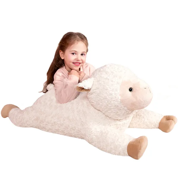 IKASA Large Sheep Stuffed Animal Plush Toy,Giant Lamb Cute Jumbo Soft Toys,Huge Big Size Plushy Fluffy Fat Oversized Plushie,Gifts for Kids Girls Boys Girlfriend Children (30 inches, White) - 30 inches White
