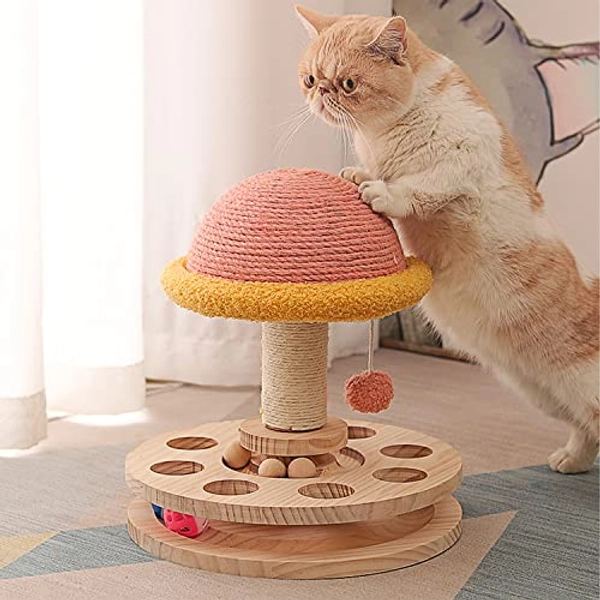 AGYM Cat Scratcher Toy, Natural Sisal Cat Scratching Ball, Anti Depression Cat Ball Toy Scratcher for Indoor Cats and Kittens, Keep Cats Fit and Protect Furniture (L)