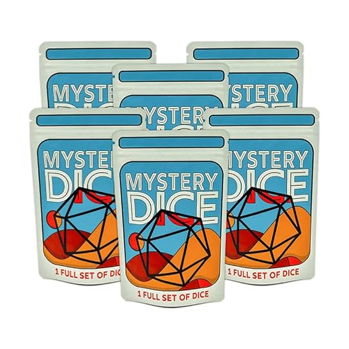 Dungeon Craft Mystery Dice, Set of 7 Polyhedral Dice, Wide Range of Patterns, Gaming Dice, Suitable for Role Playing, Table Games (Pack of 6) - Pack of 6 - Mystery