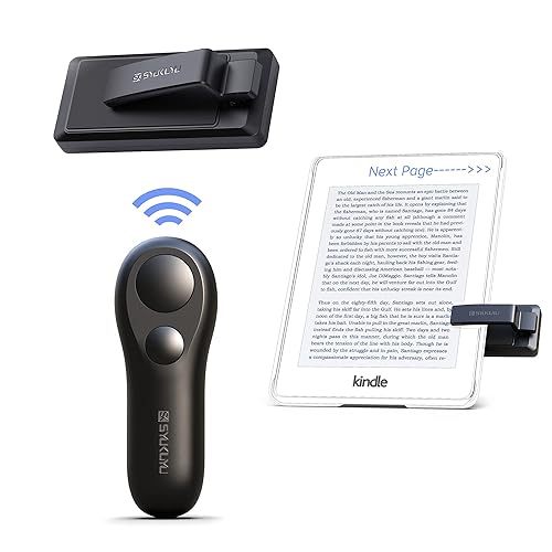 SYUKUYU RF Remote Control Page Turner for Kindle Reading Ipad Surface Comics, iPhone Android Tablets Reading Novels Taking Photos - Black