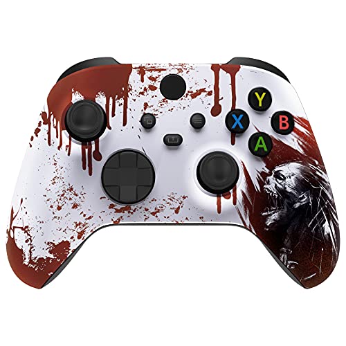 eXtremeRate Blood Zombie Soft Touch Front Housing Shell for Xbox Series X/S Controller, Custom Cover Faceplate for Xbox Series X/S, Xbox Core Controller - Controller NOT Included - Blood Zombie