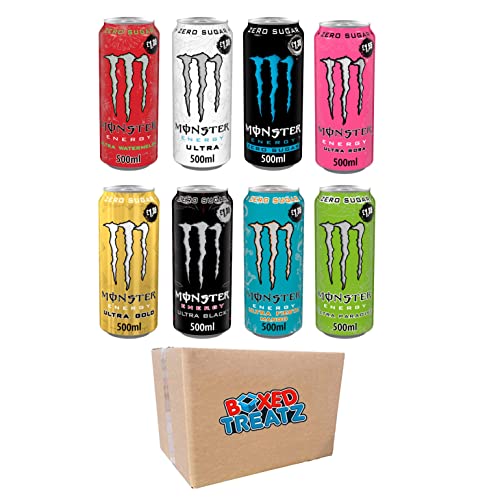 Monster Energy Drink Monster Zero Sugar Energy Drink Pack Of 12 – 6 Assorted Flavours 2Pcs Each 500ml Monster Energy Drink Zero Sugar 12x500ml Sugar Free Energy Drink Bundle Boxed Treatz