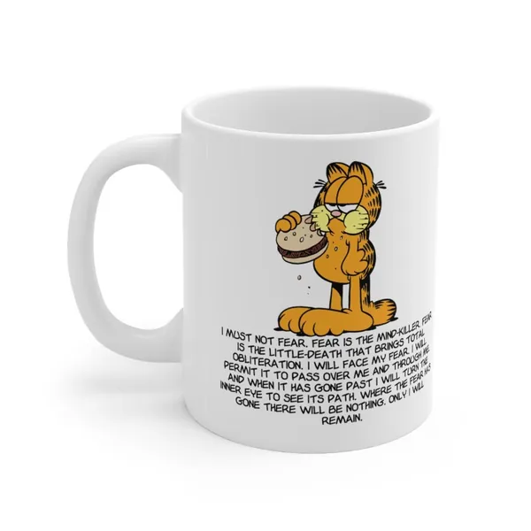 Garfield Hamburger/Litany Against Fear Coffee Mug - Dune