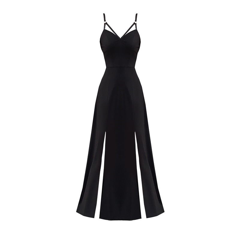 'Sky' Black Gothic Maxi Dress - black / M