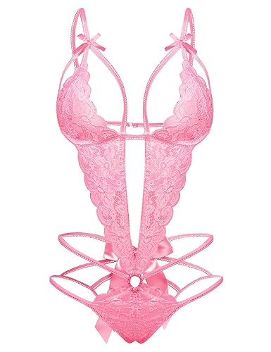 Cutout Strappy Lingerie - Small - Rose Red