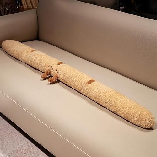 Baguette Bread Plush Throw Pillow,Cute bread Plush Long Body Pillow, Lumbar Baguette Back Cushion, Funny Food Plushies Stuffed Toy Sleeping Hugging Pillow for Girls (Long baguette, 47*3.9in) - 47*3.9in - Long Baguette