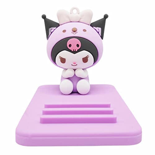 Cute Phone Stand for Desk, Cell Phone Holder for Girls, Compatible with All Mobile Phones - Purple-2-3