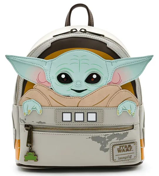 Loungefly Star Wars Baby Yoda The Mandalorian Womens Double Strap Shoulder Bag Purse - One Size