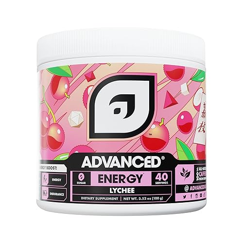 Advanced Energy - Energy Boosting Formula with Electrolytes for Hydration - L-Theanine to Combat Jitters - Sugar Free & Keto Friendly - No Maltodextrin (40 Servings) (Lychee)