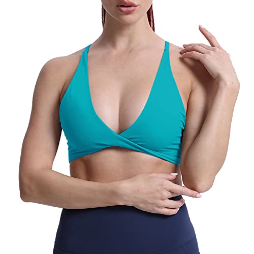  Aoxjox Womens Workout Sports Bras Fitness Backless Padded  Sienna Low Impact Bra Yoga Crop Tank Top