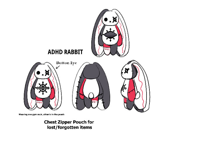 Plushie Dreadfuls - ADHD Rabbit - Plush Stuffed Animal | Default Title