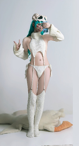 Soul Snatch | "White Christmas" Virgin Killer Sweater Lingerie Set - M 53cm Long / L 81CM long suitable for height around 168-174