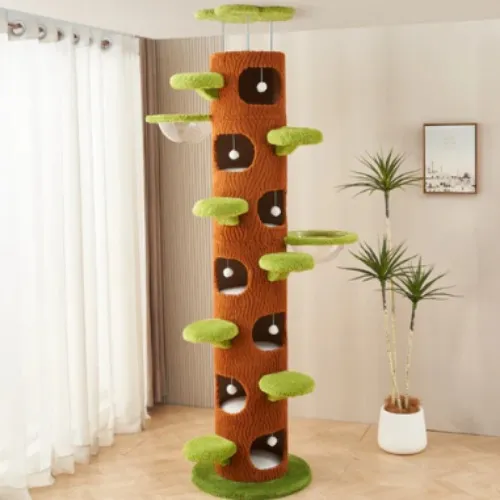 9-Level Floor-to-Ceiling Cat Tower with 7 Hideouts