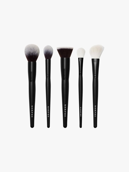 5-Piece Face Brush Collection + Bag