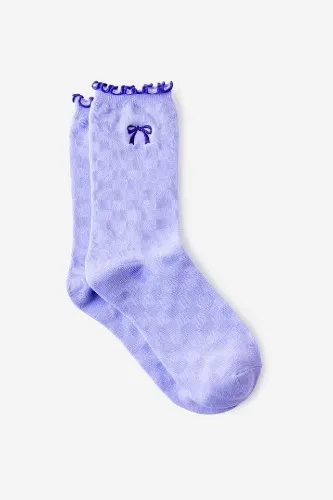 Purple Bow Socks