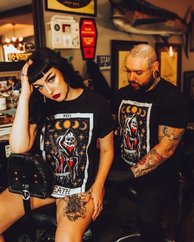 American Traditional Death Tarot Tee - Large