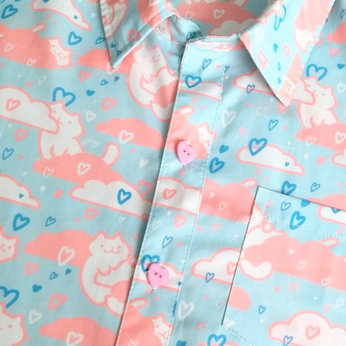 Dawn Sky Button Up Shirt (HEART BUTTON) | 2X