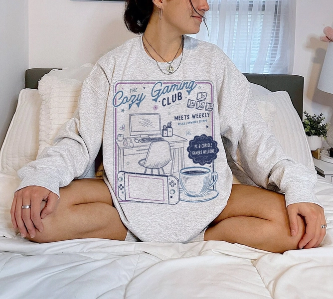 Cozy Gamer Sweatshirt | Cozy Gaming Club, Cozy Games, Cozy Gamer Gift, Gamer Girl, Gamer Girl Gift, Cute Gaming Shirt, Gift For Girl Gamer