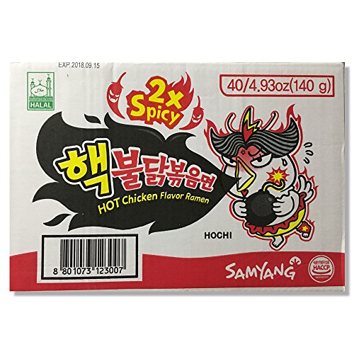 Samyang 2xSpicy Hot Chicken Flavour Ramen - 40 Packets - 140 g (Pack of 40)