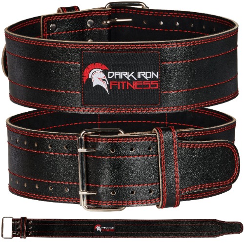 Dark Iron Fitness Weight Lifting Belt for Men & Women - 100% Leather Gym Belts for Weightlifting, Powerlifting, Strength Training, Squat or Deadlift Workout up to 600 Lbs﻿