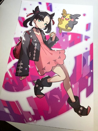 Marnie &amp; Morpeko Pokemon Center Exclusive Trainer Display Art Poster 11x17"