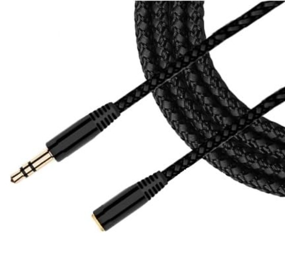 PENCILUPNOSE 1m 2m 3m Braided Audio Extension Cable 3.5mm Male Female for Tablet Mobile PC Headphones (3 metre) - 3 metre