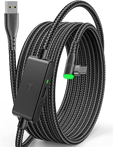 INIU Link Cable, 5m VR Cable for Meta Oculus Quest 2/Quest 3/Pro Pico Accessories and Gaming PC Steam VR, USB 3.0 High Speed Data Transfer USB C Cable with Separate Charging Port for Fast Charging - DI-401