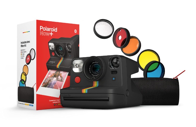 Polaroid Now+ Black (9061) - Bluetooth Connected I-Type Instant Film Camera with Bonus Lens Filter Set - Filter Set Black