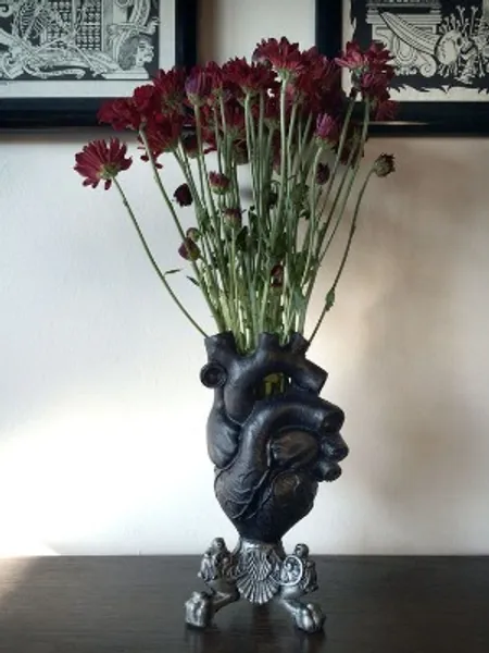 Anatomical Heart Vase Black Finish | Etsy
