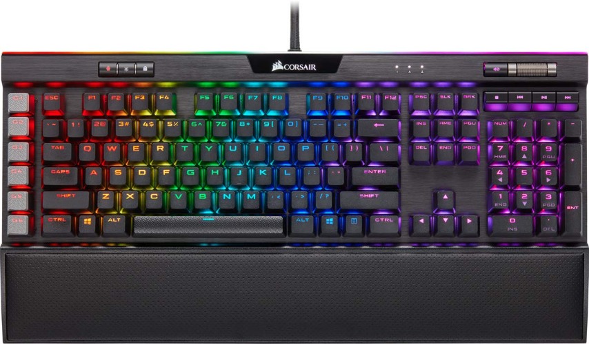 Corsair K95 RGB Platinum XT Mechanical Gaming Keyboard, Backlit RGB LED, Cherry MX Speed RGB Silver, Black (CH-9127414-NA) - MX Speed Silver Keyboard