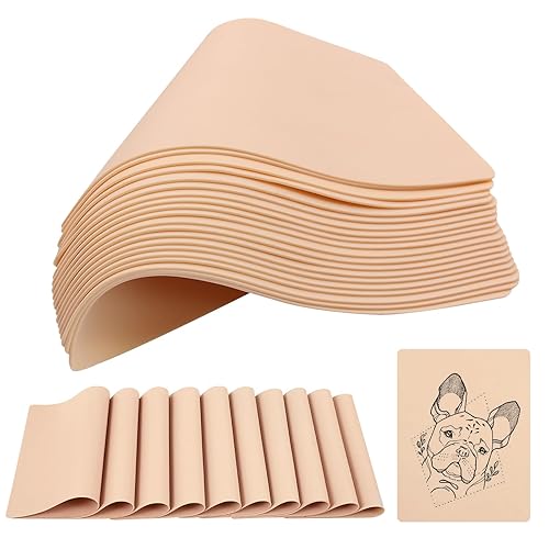 Blank Tattoo Practice Skin - Jconly 30Pcs Double Sides Fake Skin Tattoo Skin for Practicing, 8×6 in Soft Practice Skin for Beginners and Experienced Tattoo Artists… - 30Pcs