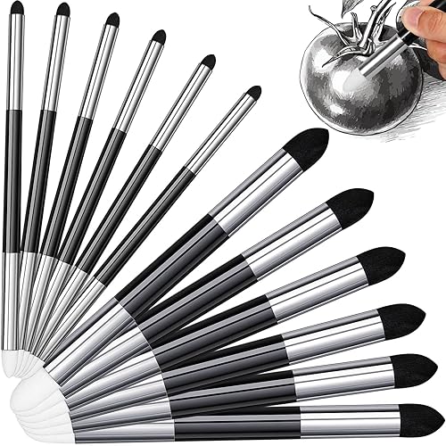 Kosiz 2 Pcs Blending Sponge Pen Double Headed Washable Rubbing Sponge Brush Sketch Wipe Reusable Blending Stump Drawing Art Blenders for School Student Artist Highlight Shadow Detail Correcting Tool - 2