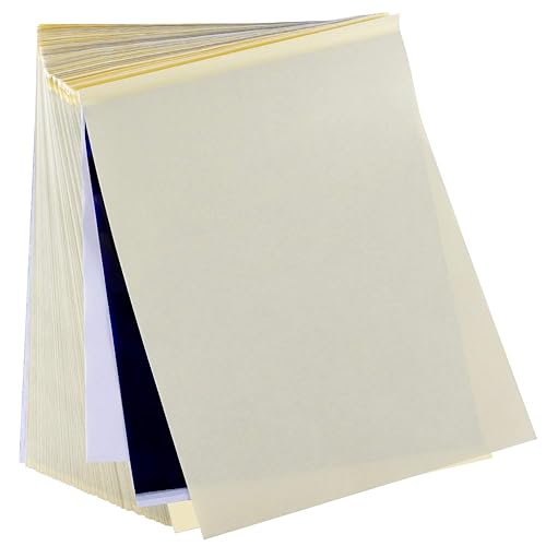Tattoo Transfer Paper, Cridoz 100 Sheets Tattoo Stencil Transfer Paper for Tattooing Blue - Blue - 8.25x11.75 Inch (Pack of 100)