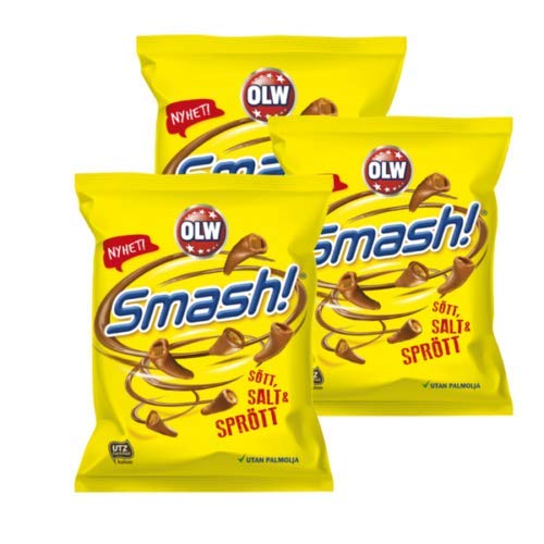 Smash, Norwegian Chocolate Covered Corn Snacks, 100g x3 Packs