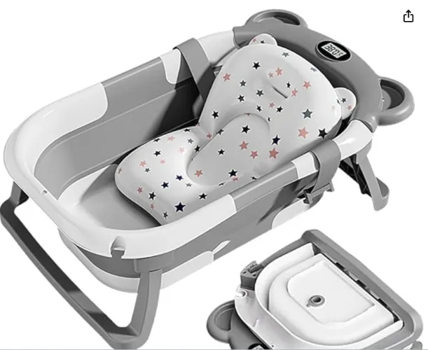 Bañera plegable con cojín antideslizante