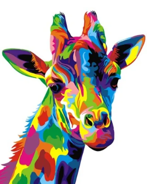 ifymei Paint by Numbers , DIY Acrylic Painting Kits for Children and Adults Beginner - Colorful Giraffe - 16" W x 20" L - Without Frame