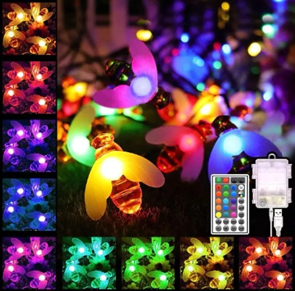 Led Fairy String Lights,16Colour Changing Decorative Waterproof String Lights with Remote for Waterproof Outdoor Indoor Home, Bedroom, Party, Wedding Christmas- USB & Battery Powered